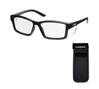 voltX Lettori di sicurezza VISION', occhiali da lettura con lente piena ingrandita Certificato CE EN166ft (+2.0 diottrie, lente trasparente) Custodia di sicurezza espandibile
