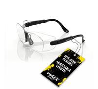 voltX 'RETRO COMPACT OVERGLASSES' - Piccole e medie, sicurezza industriale certificata EN166ft,(lenti trasparenti) - templi regolabili individualmente, naso morbido regolabile - antifog
