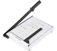 Voluker Taglierina per carta A4, Base metallica,Taglierina a leva,Protezione di sicurezza,Taglio simultaneo10 fogli di carta,32,5 x 25 x 3 cm,Bianco