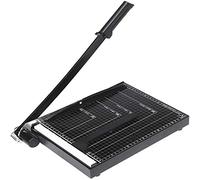 Voluker Taglierina per carta professionale A4,Base metallica,Taglierina a leva,Protezione di sicurezza,Taglio simultaneo12 fogli di carta,33 x 25 x 3 cm,Nero