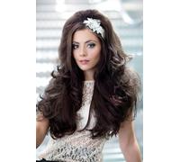 Volume boosting 3/4 hairpiece, long, wavy, heat styeable: Gisele light chocolate brown #12