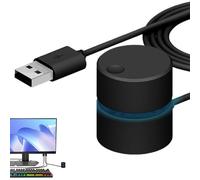 Volume Control Knob - Anti-Slip Button | 3 cm Multimedia Controller with Extended Cable, Metal Rotary with Smooth Turn, Desktop Audio Equipment for Computer Sound Management
