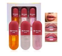 Volumizzante Labbra Naturali più Piene e Idratate, Set Lip Plumper, Lucidalabbra Trasparente, Set di 3 pezzi di Plumper, Con Scintillii fini, Idrata e Riduce le Rughe