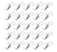 Volumoon 100 Pezzi Clip per Tendine con Gancio,Clip per Tenda da Doccia in Metallo,Multifunzione Antiruggine Clip Tenda,Doccia Tenda Clip, Clip per Ganci per Tende Per Foto, Camera Da Letto, Bagno