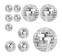 Volumoon 11 pezzi Sfera a Specchio Palla Discoteca,Palla da Discoteca Argento Sfere da Discoteca a Specchio,Disco Ball per Decorazione Degli Alberi di Natale il Confronto delle Celebrazioni