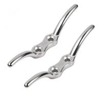 volumoon 113mm 2 Pezzi Bitta per Barca Argento, Bitte di Ormeggio Gancio, Base in Acciaio Inossidabile, Bitta per Barca Lucida a Specchio, Base per Accessori per Barca Base in Corda Marina