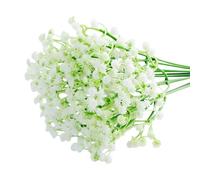 Volumoon 12 Pezzi Gypsophila Fiori Artificiale, Decorazioni per Esterno, Interno, Matrimonio, Casa, Bianco