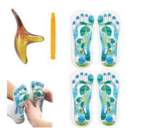 Volumoon 2 Paia Calzini per Riflessologia, Foot Massage Socks, Calze per Agopuntura con Strumenti di Massaggio, Reflexology Socks, Set di Calzini per Massaggio per Ridurre la Fatica(Verde)