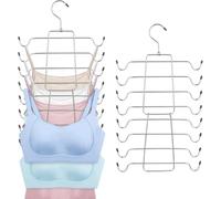 Volumoon 2 Pezzi Appendiabiti per Reggiseno, Grucce Appendiabiti Salvaspazio, Appendino in Metallo Resistente, Appendini Armadio, per Canottiere, Reggiseni, Cintura, Cravatta, Sciarpa (Argento)