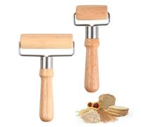 Volumoon 2 Pezzi Mattarello in Legno Piccolo e Medio, Rullo Pasticceria a Forma di T, Antiaderente per Pasta, Pizza e Pasticcini