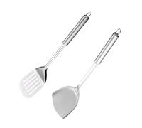 volumoon 2 Pezzi Spatola in Acciaio Inox, Spatola per Pancake, Spatola Professionale, Spatola Scanalata, Spatola Solida, Spatola Multiuso, Spatole Resistente al Calore, Utensili da Cucina