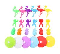 volumoon 24 pezzi Segna Bicchieri Calici,Segnabicchieri Silicone,identificatore bicchieri,segna bicchiere riutilizzabili segnabicchieri,Segna Bicchieri Colorati,segna bicchiere silicone per Feste Bar