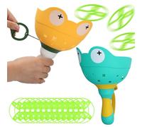 Volumoon 2pcs Giocattolo Lanciatore Di Dischi Volanti, con 12 Disco Volanti, Gioco Dell'Elica Giocattolo, Giochi Da Giardino per Bambini, Giochi All'Aperto per Bambini, Regali per Ragazzi Ragazze
