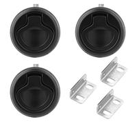 volumoon 3 Pezzi Serratura per Mobili, Serratura per Cassetti Piccoli, Serratura per Porta a Incasso Rotonda, Lucchetti Pull Lock per Mobili, Flush Pull Hatch per Mobili/Armadi/Roulotte/Cassetti