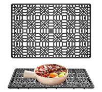 volumoon 40x27 cm Tappetino Lavandino Cucina in Silicone,Tappetino Antiscivolo per Lavello Resistente al Calore,Tappetino Lavandino per Proteggere Lavabo e Stoviglie(Grigio Scuro)