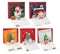 volumoon 5 Pezzi Biglietti di Auguri di Natale con Buste, Biglietto Natale 3D Pop Up, Cartolina di Natale Creativi, Cartoline di Natale, Regalo Natale Cartoline, per Bambini Familiari Amici Colleghi