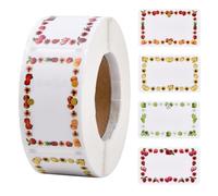 volumoon 500Pz Etichette Marmellata Adesive, Etichette Adesive per Barattoli Vetro, Adesivi Decorare Regalo, Etichette Scrivibile per Bottiglie Marmellata Artigianato Ufficio Cucina, 5x3CM