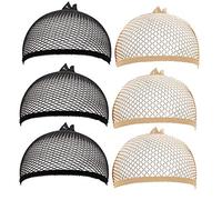 volumoon 6 Pezzi Calotte per Parrucche, Elastici Parrucca Rete,Unisex Copricapo Elastici a Rete, Nylon Traspirante Cuffia per Parrucca a Rete,Copricapo di Parrucche per Uomini e Donne.
