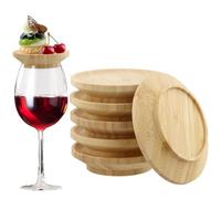 Volumoon 6 Pezzi Topper per Calici e Bicchieri da Vino, Salumi In Vetro, Ornamenti Sopra Bicchieri per Antipasti, Dessert, Casa, Ristoranti e Bar