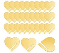 Volumoon 60 Pezzi Etichette per Bevanda, Ciondoli per Calici da Vino, Marcatore per Bicchieri, Bevanda Fai da Te per Matrimoni e Bar (Oro)