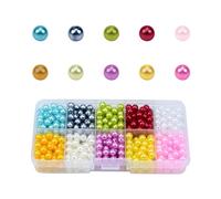 Volumoon 600 Pezzi 6mm Perle Colorate, Perle per Bigiotteria, Perline Vetro Rotondo, Perline di Plastica, per Fai da Te Creazione di Braccialetti Collana Gioielli (10 Colori)