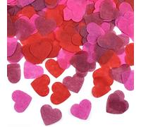 volumoon 6000Pcs Cuore Coriandoli, Coriandoli di Carta velina,1 Pollice Rosa Coriandoli di Tavola per Matrimoni, Compleanni, Baby Shower, Decorazioni per Feste (rosso,rosa rosso,rosso vino)