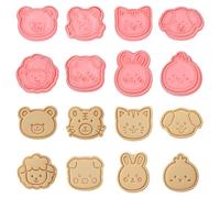 Volumoon 8 Pezzi Formine per Biscotti, Formine Biscotti Animali, Biscotti Plastica Stampi, Stampini per Biscotti a Forma di Cartoni Animati, 3D Stampi Biscotti Bambini per Decorazioni Torta Dolci (A)