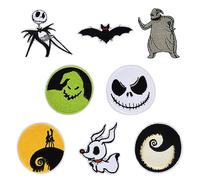 Volumoon 8pcs Patch Termoadesive, Toppe Ricamate per Vestiti, Tessuti Bambini Adulti, Halloween, Giacche, Cappelli, Zaini, Jeans