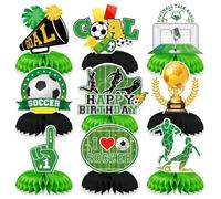 Volumoon 9 Pezzi Decorazione da Calcio, Centrotavola a tema calcio 3D, Centrotavola a Nido d’Ape Calcio, Centrotavola Decorazioni da Tavolo, Decorazione Calcio da Tavolo per Ragazzi, Tifosi di Calcio