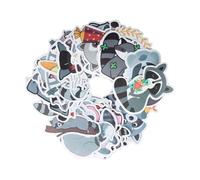Volumoon Adesivi a Forma di Procione, 50 Pezzi Adesivi Simpatici Procioni, in PVC Impermeabili, Procione Kawaii, per Skateboard, Chitarra, Porta, Laptop, Bagagli, Bici, Bottiglia d'Acqua