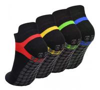 volumoon Antiscivolo Calze per Donne e Uomini, 4 Paia Calzini Antiscivolo per Yoga, Calzini Sportivi Antiscivolo, Traspirante, per Yoga, Pilates, Danza, Fitness, Ballo a Piedi Nudi