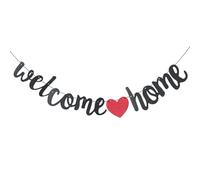 Volumoon Banner Welcome Home, Benvenuto Home Banner, Striscione Bentornato a Casa, Banner di Benvenuto a Casa, Striscione Benvenuto Neonato, Bentornata Decorazione Addobbi per Famiglia Festa