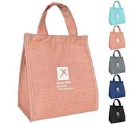 volumoon Borsa Termica Pranzo, Impermeabile Porta Pranzo, Riutilizzabile Borsa Frigo Piccola Portatile, Borsa per il Pranzo Isolata Portatile, Borsa per il Pranzo per Lavoro, Scuola, Picnic (Rosa)