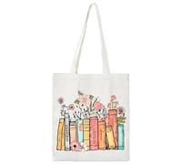 volumoon Borse Tote a Forma di Fiore, Borsa in Tessuto Stampata, Borsa Della Spesa Riutilizzabile, Borsa Della Spesa Tela Pieghevole Lavabile, Borsa Tote Personalizzata per Scuola Lavoro Spiaggia