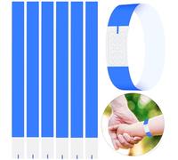 Volumoon Braccialetti per Eventi, 100 Pezzi Bracciali Carta per Eventi, Impermeabili Braccialetti in Carta Adesiva, Braccialetti per Feste, Braccialetti Identificativi per club Concerto(Blu)