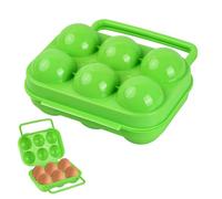 Volumoon Contenitore per Uova, 6 Porta di Uova a Griglia, Contenitore Portauova in Plastica, Vassoio di Uova Portatile, Vassoio di Uova, Distributore di Uova per Cucina, Viaggio, Campeggio (Verde)