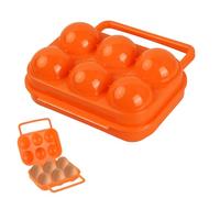 Volumoon Contenitore per Uova, 6 Porta di Uova a Griglia, Contenitore Portauova in Plastica, Vassoio di Uova Portatile, Vassoio di Uova, Distributore di Uova per Cucina, Viaggio, Campeggio (Arancione)