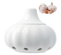 volumoon Contenitore Salva Aglio Cucine, Vaso per Aglio in Ceramica, con Coperchio e Fori di Ventilazione, Barattolo per Conservare Aglio, Porta Cipolle, Barattolo di Stoccaggio
