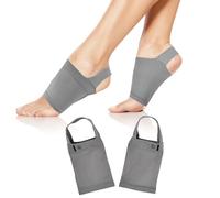 volumoon Fasce Plantari Elastiche in Gel Supporto, 1 Paia Fascia per Arco Plantare per Piedi Piatti, Plantare Sollievo Dal Dolore Al Piede Piatto, Inserti Elastici per La Cura Dei Piedi, Grigio