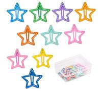 volumoon Fermagli per Capelli Bambina, 10 Pz 3cm/3.5cm Mollette per Capelli Bambina Piccola, Fermagli Capelli a Scatto in Metallo, Mollette Bimba per Capelli Carino Colorate per Ragazza (Stella)
