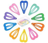 volumoon Fermagli per Capelli Bambina, 10 Pz 3cm/3.5cm Mollette per Capelli Bambina Piccola, Fermagli Capelli a Scatto in Metallo, Mollette Bimba per Capelli Carino Colorate per Ragazza (Cuore)