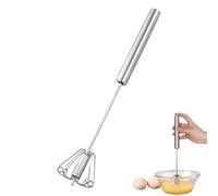 volumoon Frusta a Spinta Manuale Semiautomatica, Frullatore in Acciaio Inox per la Casa, Strumento Versatile per Frullatore per Uova, Miscelatore Da Cucina per Frullare, Sbattere, Mescolare (Argento)