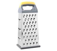 volumoon Grattugia in Acciaio Inox, 4 Lati Acciaio Inox Grattugia Formaggio Manuale, Grattugia Verdure con Base Antiscivolo, Grattugia Multifunzione da Cucina per Cetrioli, Verdura, Frutta (Argento)