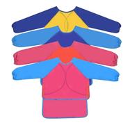 volumoon Grembiuli Impermeabili per Bambini,Grembiuli per Bambini Regolabili con Tasca,4 Pezzi Grembiule Pittura Bambini,Regolabile Bambino Grembiuli Chef per Ragazzi Ragazze Pittura Cucina