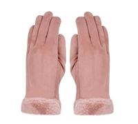 Volumoon Guanti Invernali da Donna Touch Screen Antiscivolo Antivento, Peluche Foderato Eleganti Caldi per Ragazza Madre Fidanzata (Rosa)