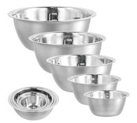 volumoon Mixing Ciotole Set, 5 Pezzi Ciotole in Acciaio Inox con Pennarelli di Misurazione, Bacino Multiuso per Zuppa, Ciotole da Cucina Multifunzionali per Insalata, Snack, Frutta (14/16/20/22/24 cm)