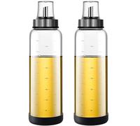 volumoon, Oliera Bottiglie, 2 PCS 500 ml Olio Aceto Dispenser Bottiglie con Scala Trasparente, Bottiglia di Vetro per Cucina, Corpo Della Bottiglia in Vetro Trasparente per Barbecue, Casa, Feste