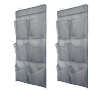volumoon Organizer Pieghevole da Appendere, Scarpiera da appendere sopra la porta, 2 Packs Shoe Storage Organizer con gancio, Portaoggetti da Appendere con 6 Scomparti,organizer per scarpe (grigio)
