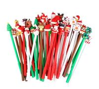 volumoon Penna Gel Natalizia, 50 Pezzi Penna Gel Inchiostro di Natale, Cartone Animato Alce Babbo Natale Pupazzo di Neve Albero di Natale Penne, per Festa di Natale, Regali di Natale