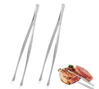 volumoon Pinze da Cucina, 2 Pezzi Pinze da Barbecue in Acciaio Inossidabile, Pinze da Bistecche Multifunzione per Cucina, Pinzette per Carne per Grigliare, Barbecue, Cucinare (Argento, 30 cm)
